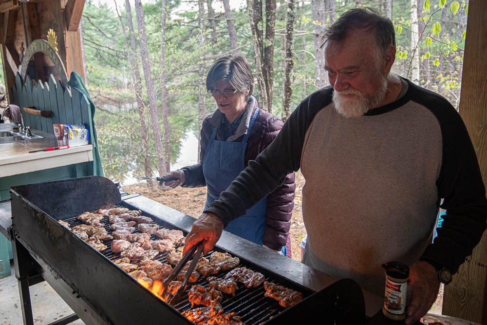 Spring Fling in New England Gerry & Barb cooking